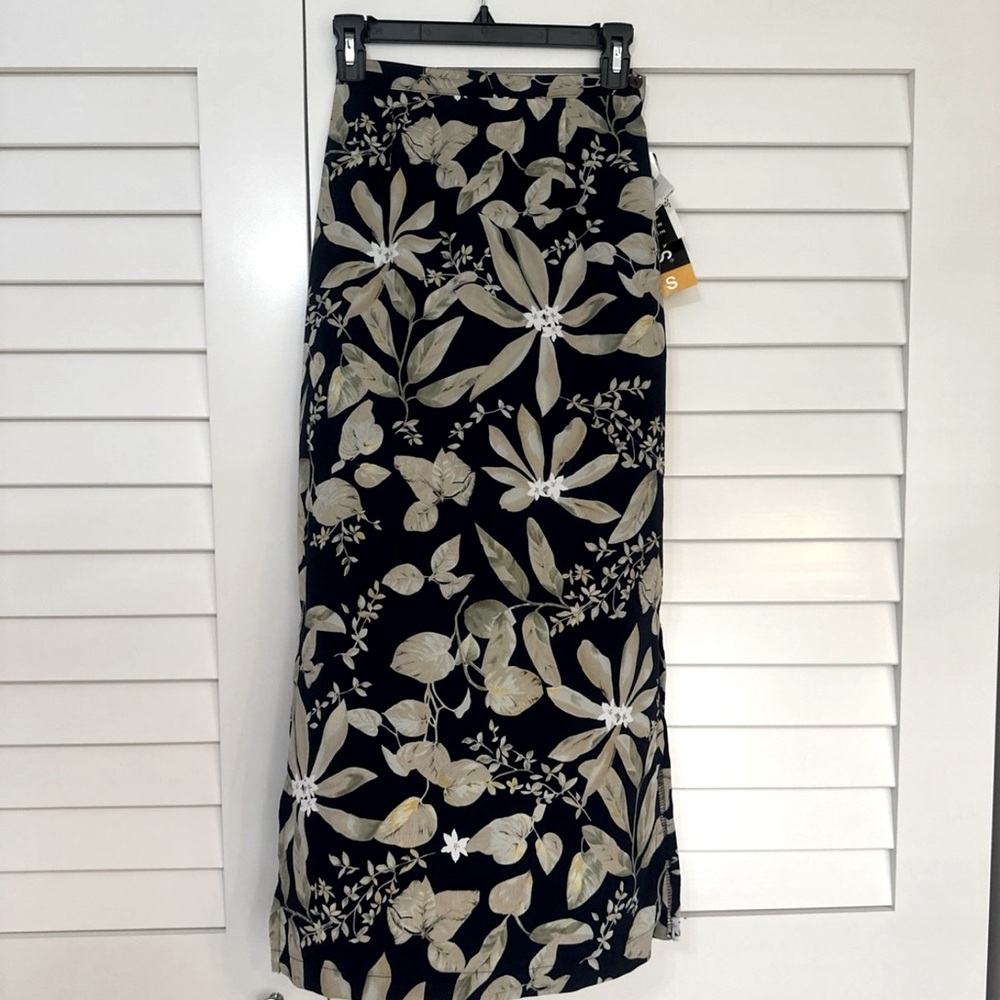 Navy Floral Maxi Skirt